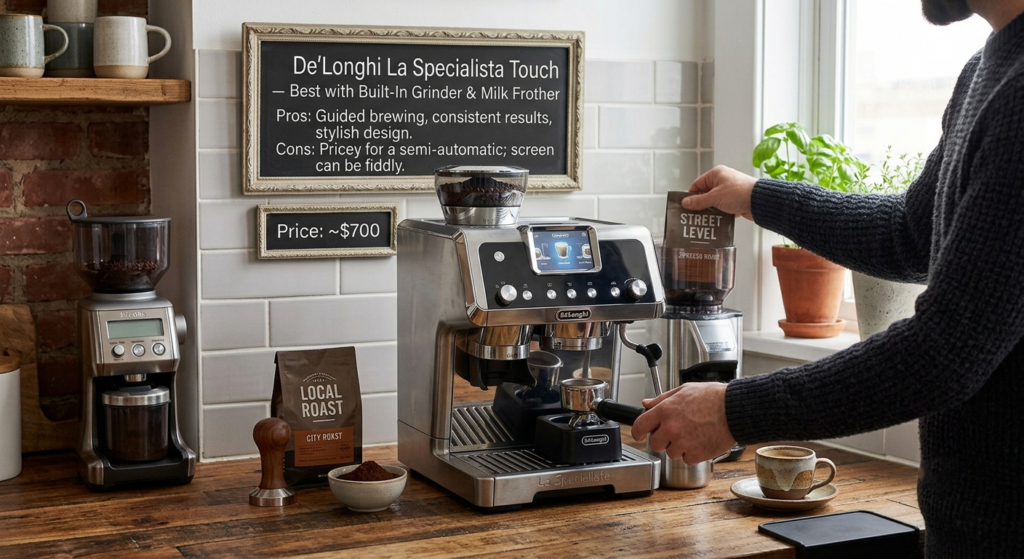 De'Longhi La Specialista Touch — Best with Built‑In Grinder & Milk Frother