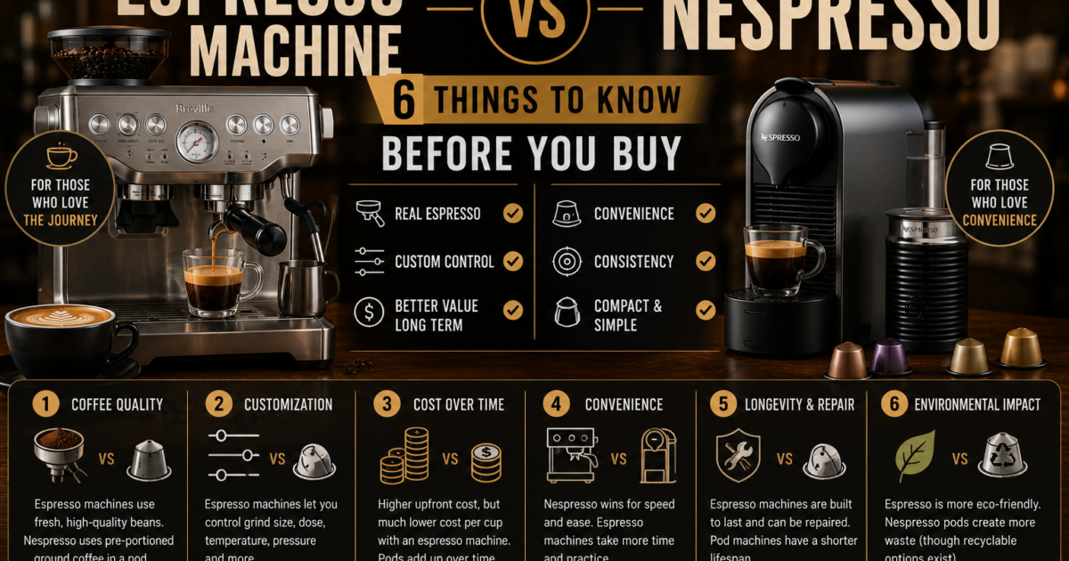 Espresso Machine vs Nespresso: 6 Things to Know Before You Buy