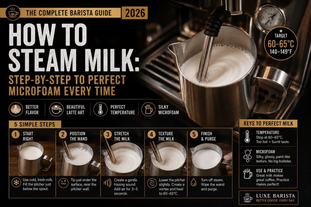 How to Steam Milk: Complete Barista Guide 2026